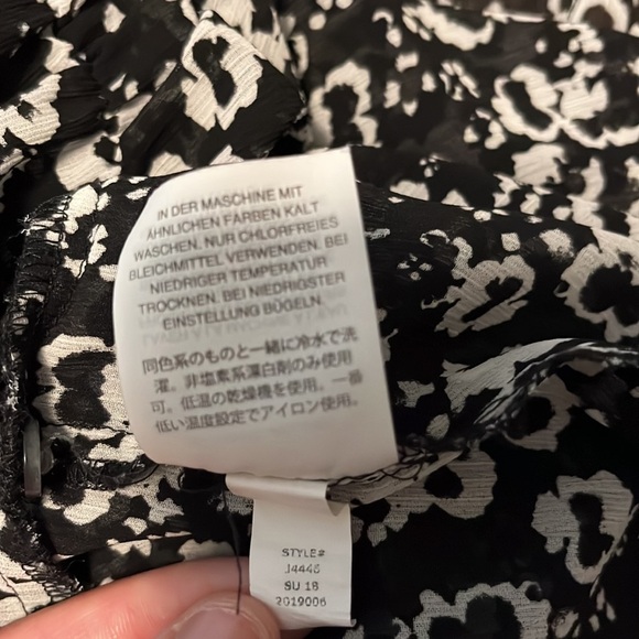 XSP Black & White Floral Sheer Long Sleeve Dress - Flattering Fit! - Picture 7 of 7